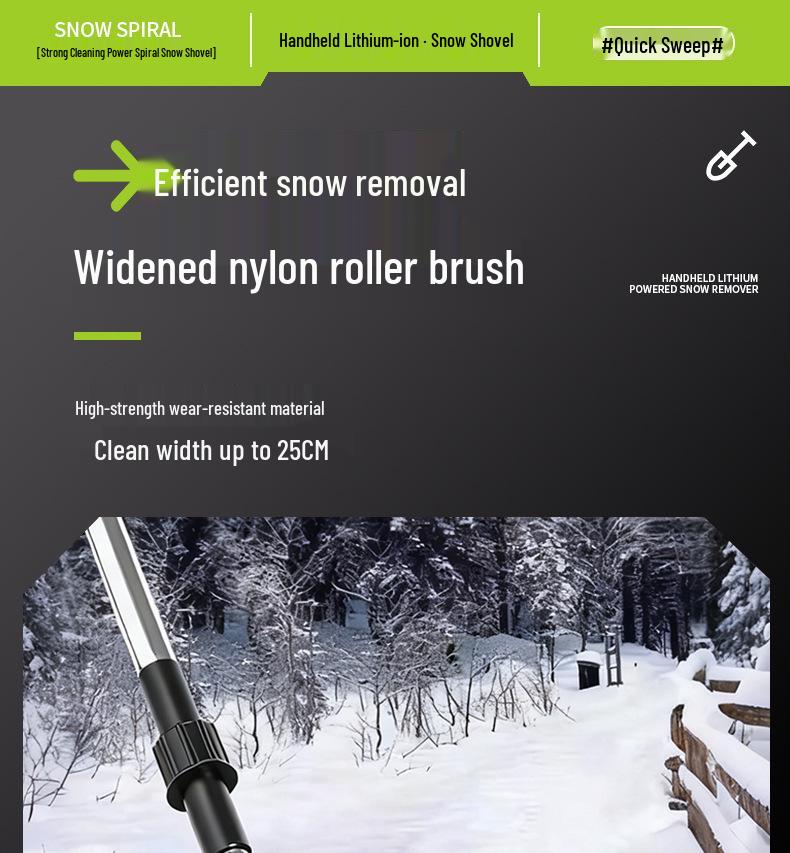 Foldable High-Power Rechargeable Snow Sweeper and Shovel