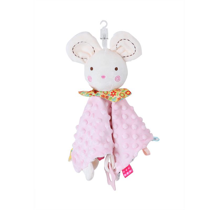 bbsky Cute Cartoon Animal Baby Soothing Towel with Plush Toy 