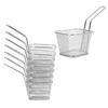 1Pc Stainless Steel Frying Basket Multifunctional Mini French Fries Frying Basket Creative Square Oil Separated Frying Basket