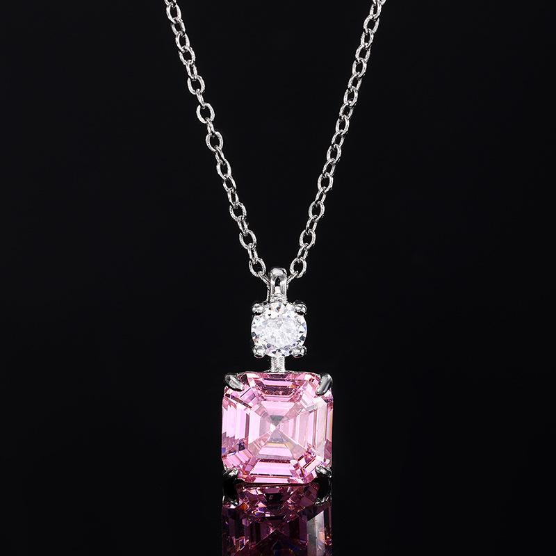 Schmuck Simulation Pagoden Schliff Prinzessin Quadrat Gelber Diamant Rosa Diamant Set 10 * 10-8 * 8