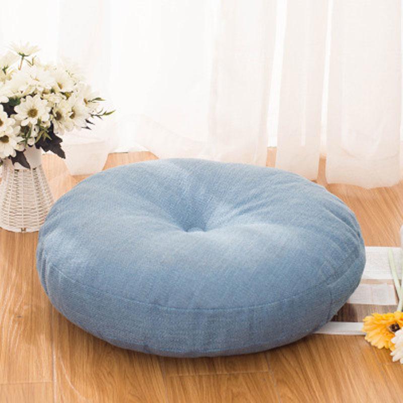 40-70cm Round Cushion Linen Cotton Seat Pad Thick Washable Cushion Meditation Mat Modern Sofa Pillow Tatami Chair Back Cushion