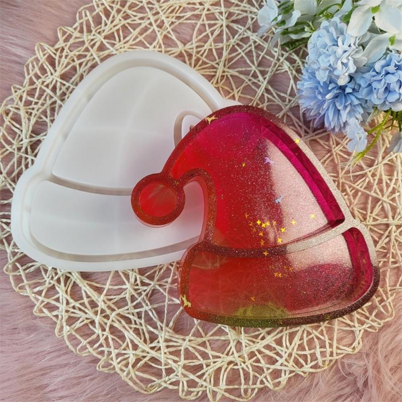 Silicone Molds Resin Trays Moulds Christmas Hat Shape Silicone Plates Moulds Silicone Texture Crafting Moulds for Craft