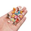 4Pcs/Lot 4 Styles Alloy Metal Drop Oil Butterfly Charms Animal Pendant For DIY Bracelet Necklace Jewelry Making Accessories
