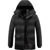 Men's Winter Down Cotton Jacket with Detachable Hood - Thick, Velvet-Lined, for Middle-Aged & Elderly, European Size.