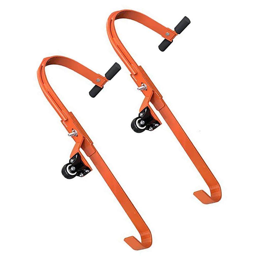 2 Pcs Ladder Roof Hooks with Wheel Heavy Duty Steel Ladder Stabilizer 500 lbs Load Capacity Roof Extension Ladder Anti