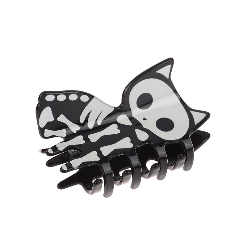 

1 шт. забавный мультяшный Хэллоуин акриловый скелет заколка для волос коготь сильная фиксация зажим для волос коготь для женщин девочек аксессуары для волос чёрный