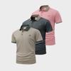 Confezione da 3 Polo da Uomo a Maniche Corte con 3 Bottoni, Colletto e Polsini a Contrasto—Top Casual alla Moda