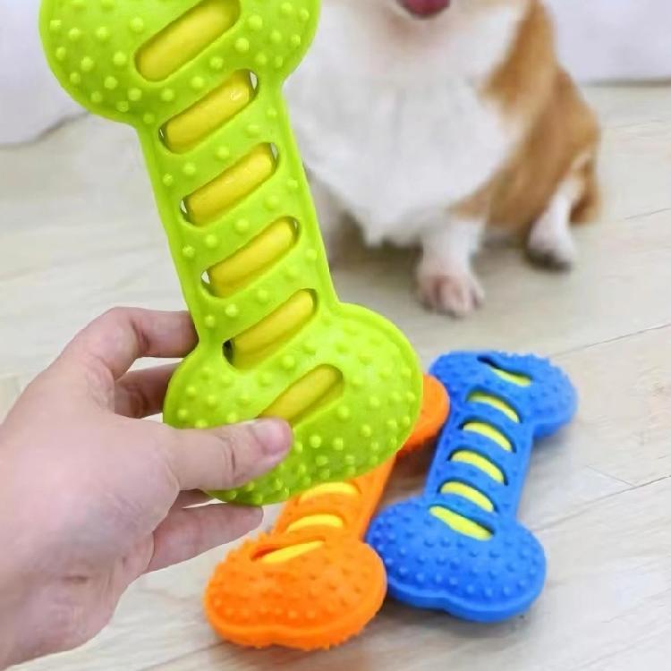 Set of 3 Entertaining Squeaky Dog Toy Bone for Boredom Dog Entertainment Chew Toy for Aggressive Chewer Clean Teeth