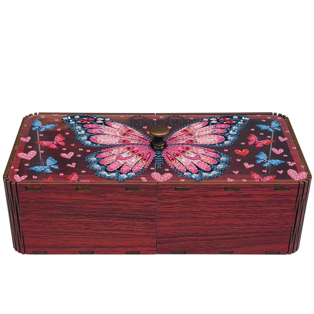 DIY Diamond Art Wooden Storage Box with Lid Diamond Art Storage Case Unique Office Desk & Vanity Organizer