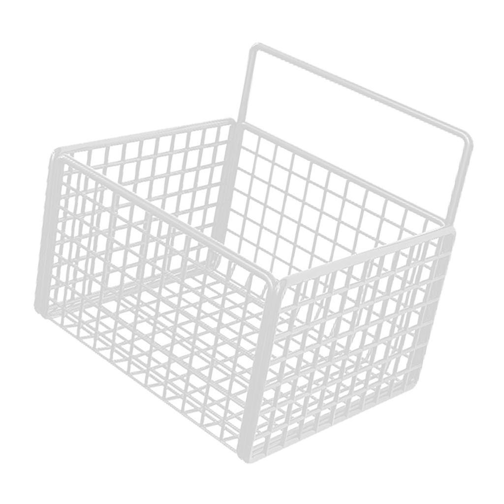 Cestino portaoggetti da parete, senza foratura, in filo metallico adesivo, per l'organizzazione di cucina, dispensa, bagno