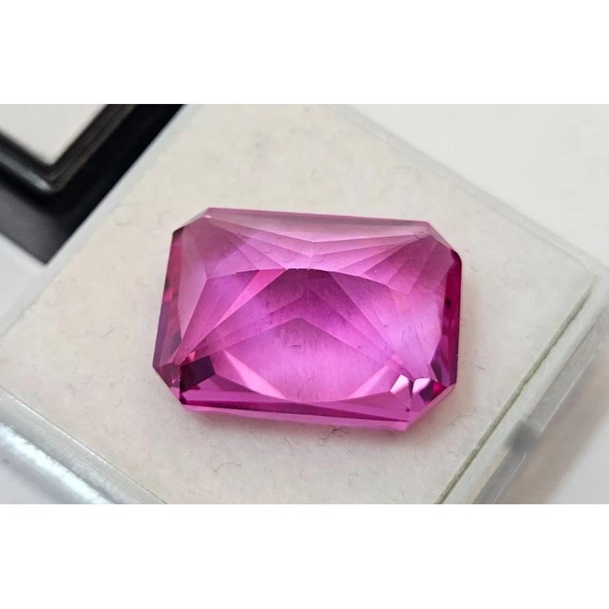 Beautiful Natural Pink Sapphire 17+ Ct Emerald Cut Certified Loose Gemstone