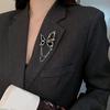 Liquid Butterfly Brooch Dazzling Rhinestone Inlays Chain Decor Suit Lapel Badge Dress Coat Shawl Accessory