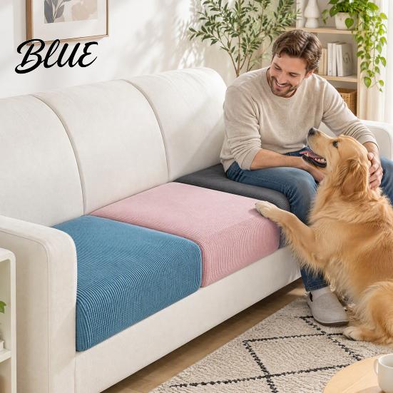 Protective Sofa Seat Slipcovers Stretchable Couch Cushion Cover Elastic Protector Washable Furniture Renovation Slipcover for Protection from Pets
