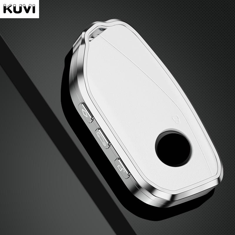 New Metal Leather Car Key Case Cover Shell Fob For Bmw I7 X7 G07 Lci Ix I20 X1 U11 7 Series G70 G09 Xm U06 G81 M3 Accesories