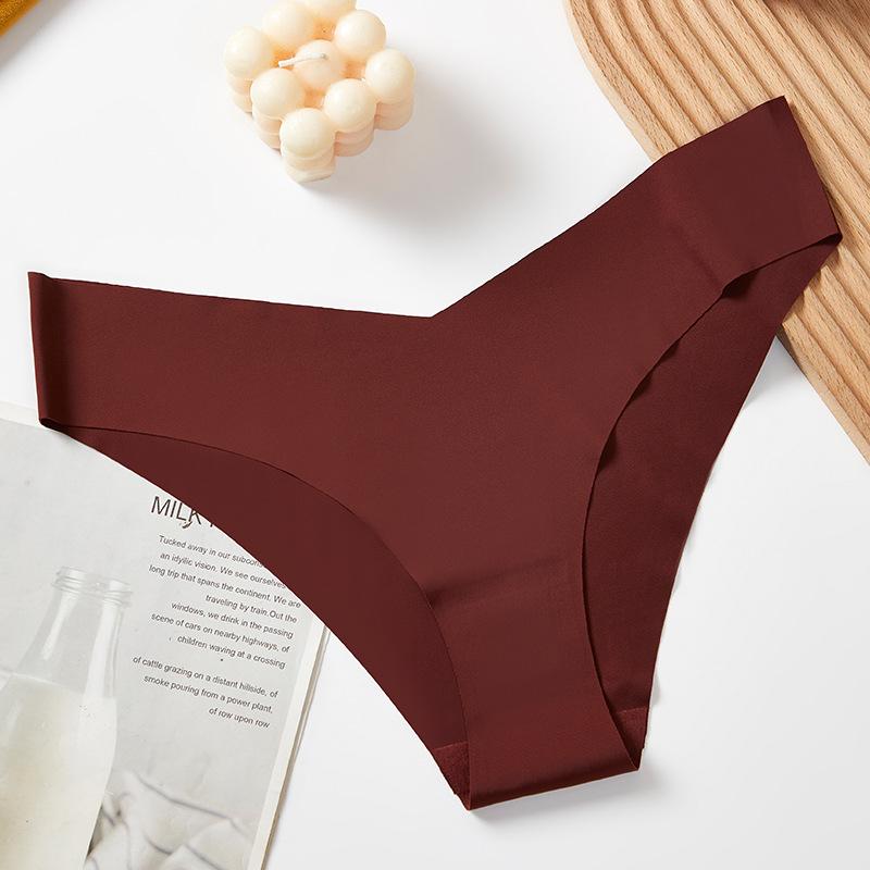 Women's Summer Ice Silk Seamless Breathable One Piece Low Waist Thong Underwear