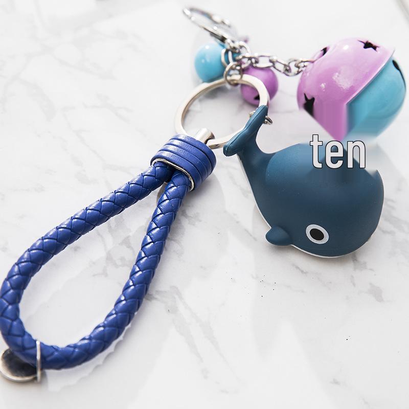Whale LED Sound Keychain Mini Flashlight & Bag Pendant