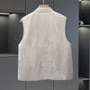 Women's Linen Single-Breasted Beaded Vest