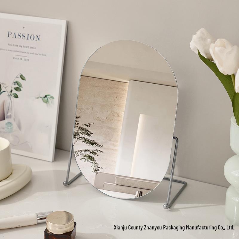 Espelho de Beleza Redondo - Espelho de Maquilhagem de Mesa para Quarto ou Dormitório