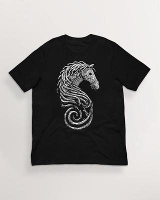 Knotwork Horse T-Shirt| Norse Mythology Viking Art T-Shirt | 100% Cotton Unisex Pagan Tee | HUMAN MADE, No Ai