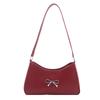 Bow large capacity spring new casual solid color retro simple trendy fashion shoulder armpit bag