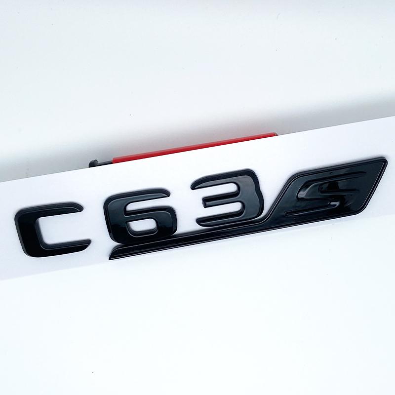 Letters Numbers Emblem C63 C63s V8Biturbo for Mercedes Benz AMG Car Fender Trunk Rear C205 S205 W205 Logo Sticker