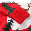 Christmas Kids' Sweater with Cartoon Sleigh, Reindeer & Santa Claus, Pullover Design, Long Sleeve