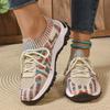 Fashion Outdoor Knitted Women's Vulcanize Shoes 2025 Breathable Women Sneakers Mixed Colors Low Heel Lace Up Casual Shoes for Women