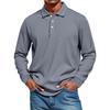 Men's Casual Style Solid Color Loose  Shirt Long-sleeved Top