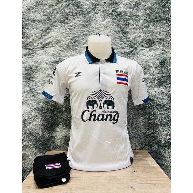 Thailand National Football Soccer Training JERSEY CHEER Fan Print Retro Quick Dry Polo Shirt Short Sleeve Uniform Elephant Sport Men Women Unisex