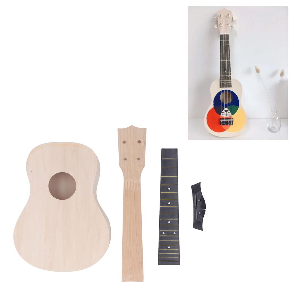 DIY Ukulele-Bausatz 23 Zoll Handbemalter Pappelholz-Hals Konzertukulele für Kinder
