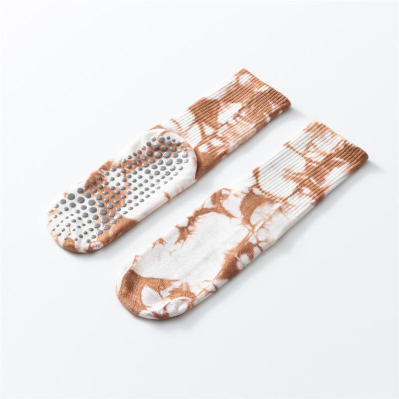 Neue Herbst- und Winterserie mit Batik-Ahornblatt-Motiv, Yoga-Socken, Verdickt, Anti-Rutsch, Fitness-Boden-Socken