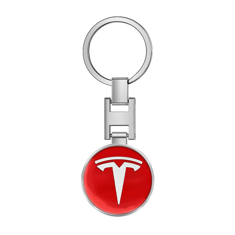 1Pcs Car Emblem Keychain Key Ring Accessories For Tesla Model 3 Model X S 2016-2023  Model Y Decals TM3 TMX