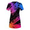 Summer Beach Dresses For Women Round Neck Printed Short Sleeve Dress