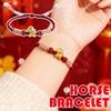 New Year Of Horse Bracelet Animal Amulet Bracelets Adjustable Red Rope Handmade Braided Bracelet Gifts For Women & Men & Friends