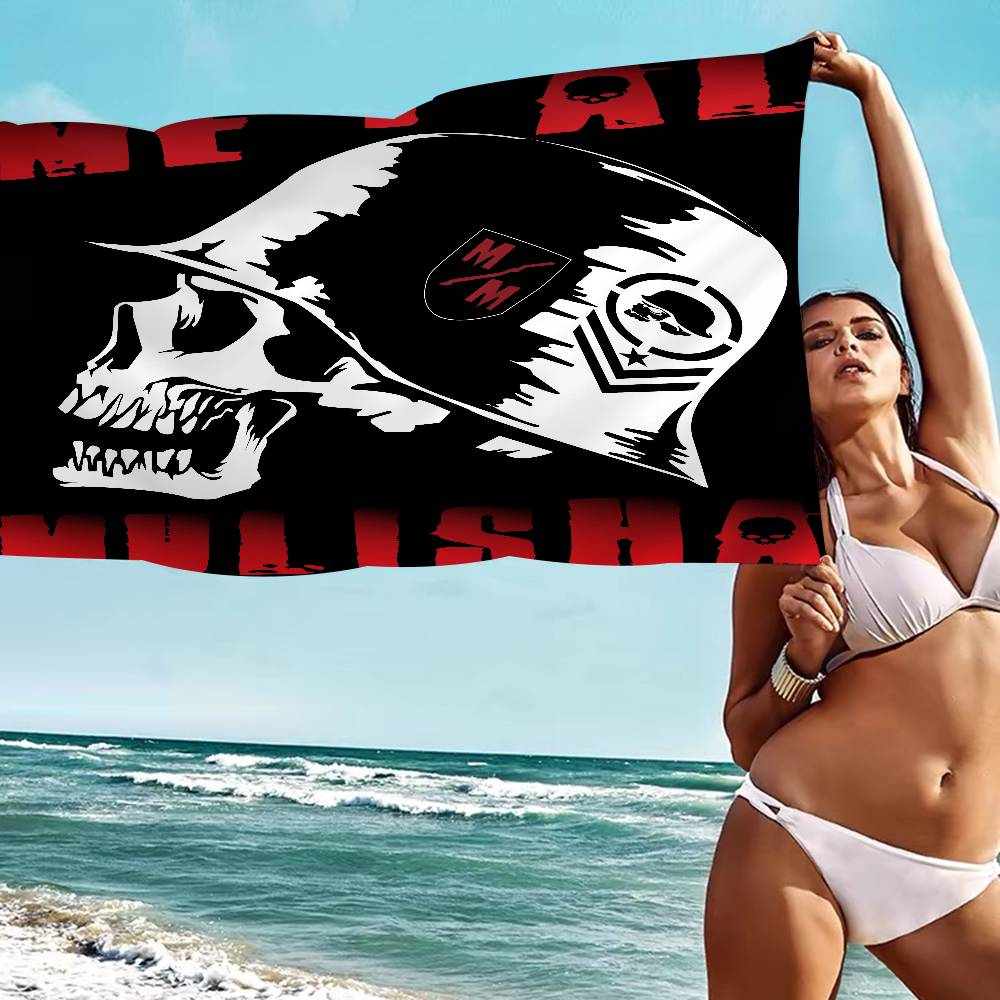 M-Metal M-Mulisha Πετσέτα Παραλίας με Εκτύπωση από Μικροΐνες Ορειβασία Γιόγκα Παραλία Κολύμπι Τρέξιμο Απορροφητική Μαλακή Πετσέτα