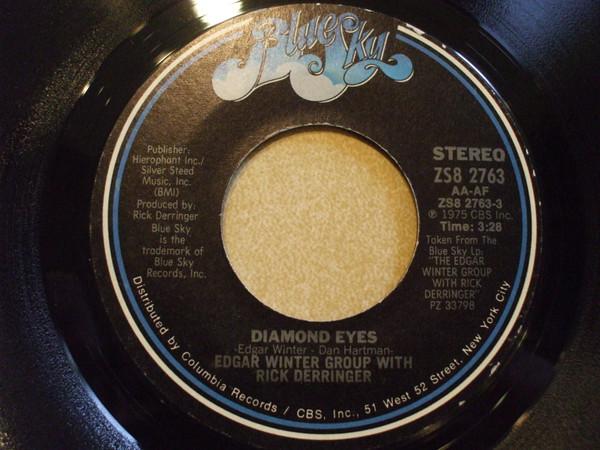 

7-дюймовая пластинка EDGAR WINTER GROUP RICK DERRINGER Diamond Eyes ZS82763 Blue Sky 1975 США Рок Б/у