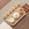 Changshengyuan Portable White Porcelain Travel Tea Set - Thousand Miles Landscape
