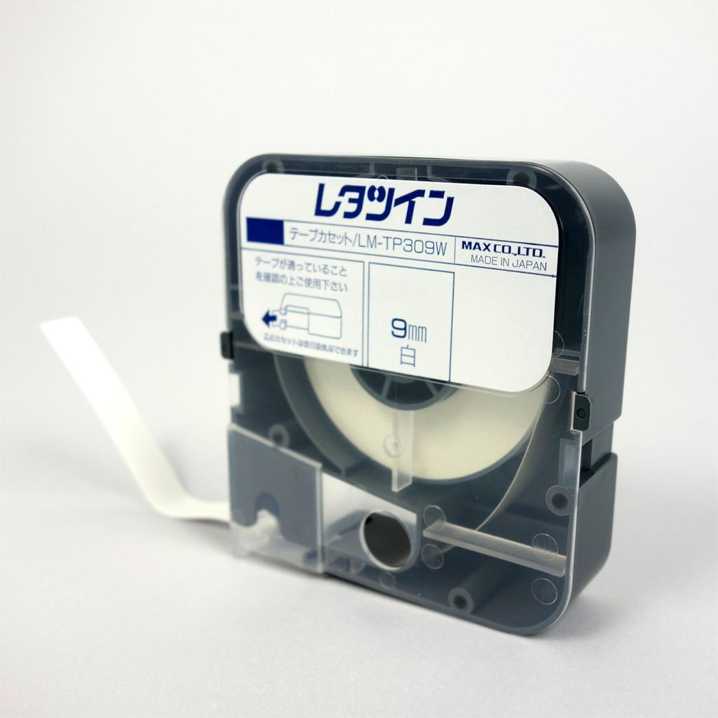 Casetă cu bandă Max Letter Twin 9mm lățime 8m rolă albă LM-TP309W