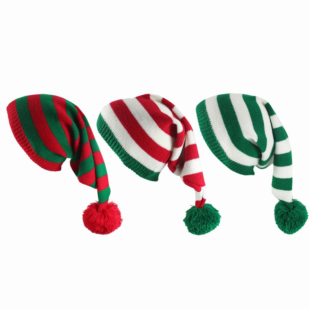 Christmas Knitted Wool Hat Winter Thickened Warm Hat Hairball Long Tail Hat Witch Hat Ladies Hat Christmas Gift Decoration
