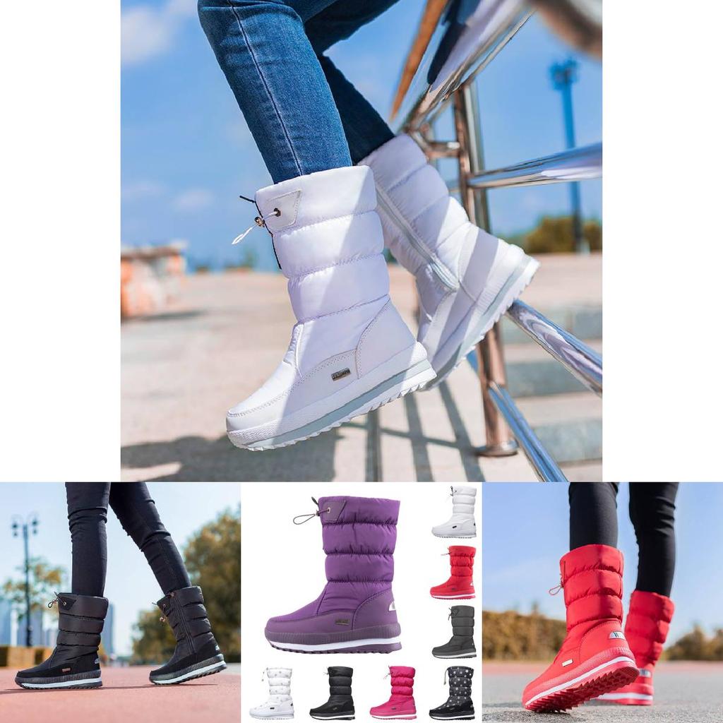 Gemütliche Warme Winter Schneestiefel Für Damen Rutschfeste Mittelhohe Plüschstiefel