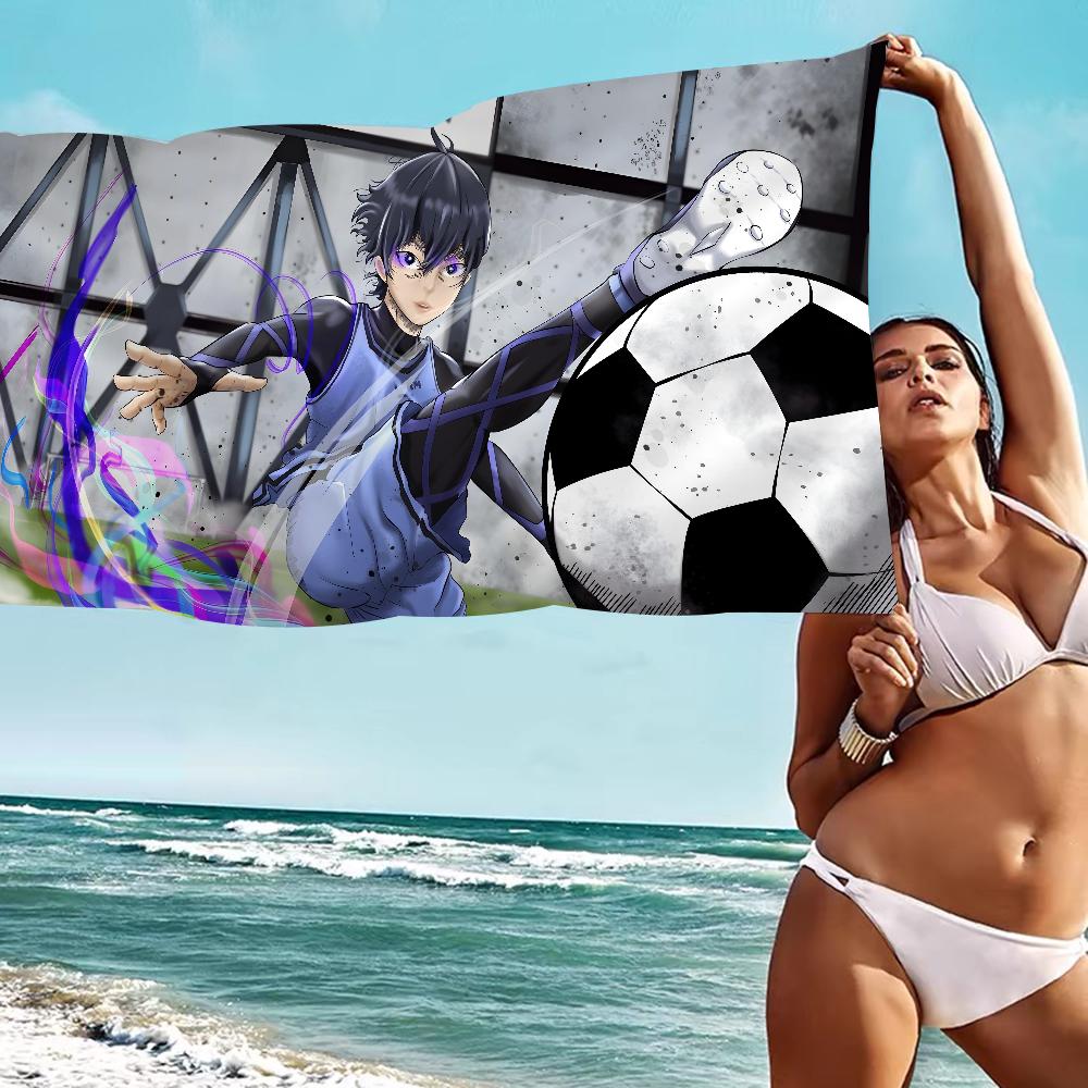 Anime Blue Lock Microfiber Blanket Quick Drying Beach Towels Oversized Printing Super Absorbent Pool Towel Blanket