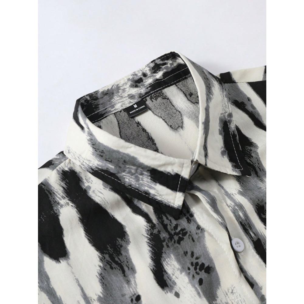 Men Clothes Summer Short Sleeve Fashion Loose Shirt Tops 100% Polyester