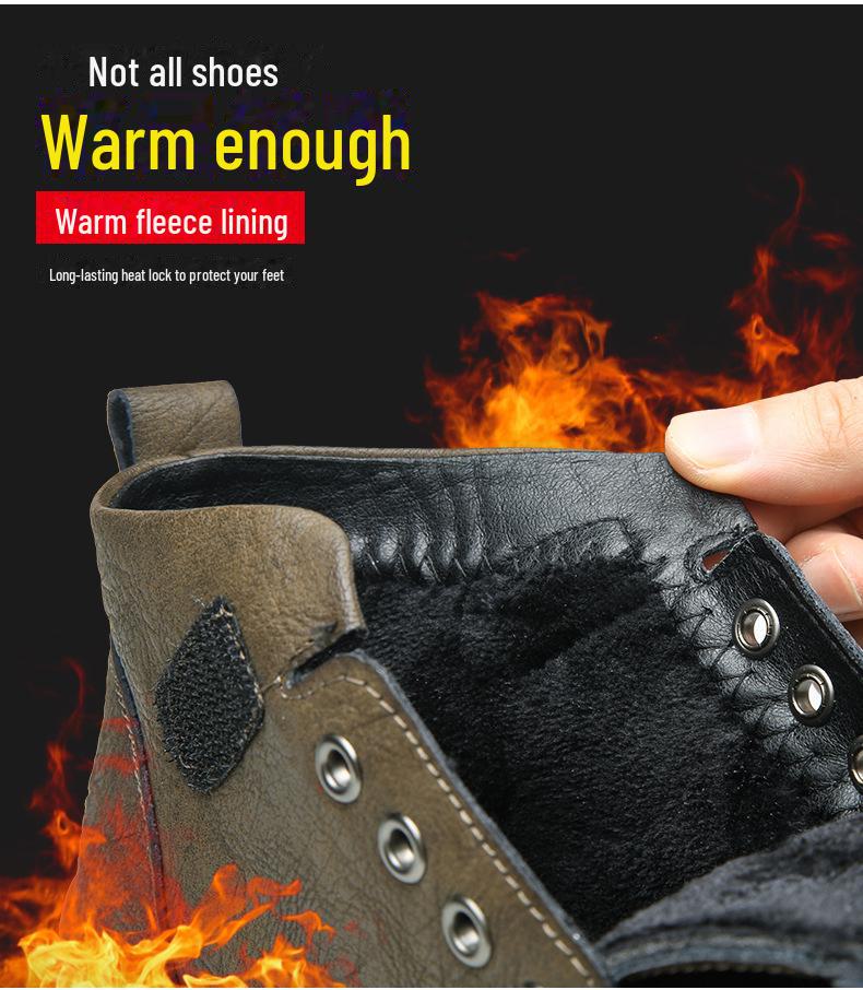 Men's 2023 Autumn/Winter High-Top Cotton Martin Boots: Stylish, Warm, Retro Leather Work Shoes