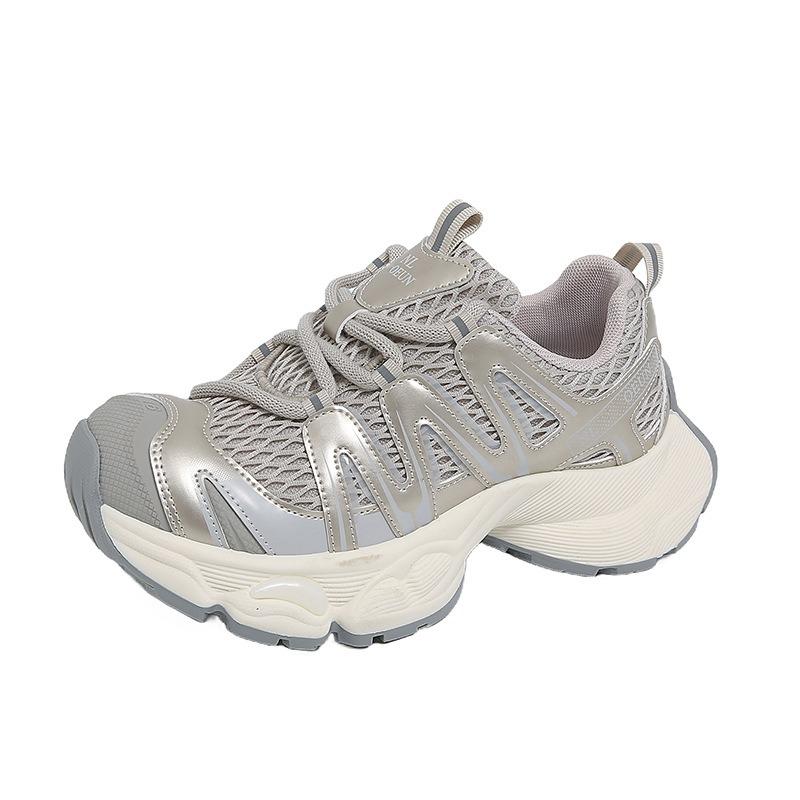 Platform Shoes Women's Autumn New Versatile Breathable Mesh Heightening Casual Sports Shoes Couple Shoes
