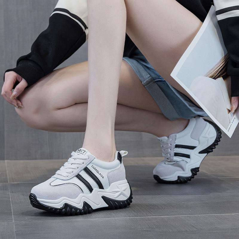 3 Leather Muffin Shoes Spring New Heightened 7 Trendy Brand Versatile Sports