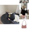 Stylish Large Capacity French Commuter Shoulder Bag With Lock Closure For Women In White Black Pink Khaki Brown