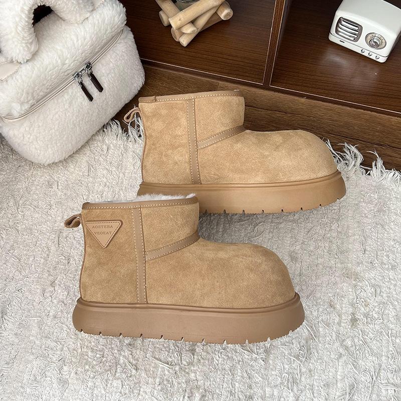 

[Фанфна] Осень и зима популярные женские корейские милые супер мэри короткие ботинки бархатные теплые хлопковые ботинки 40 малиновый