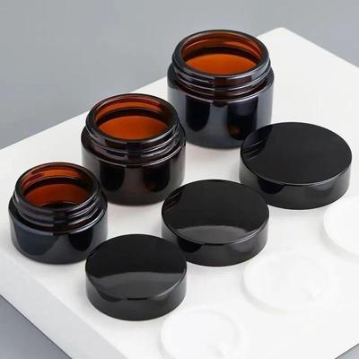 Flaconi in Vetro Marrone per Creme Cosmetiche Viso & Occhi - Disponibili nelle capacità 10g, 20g, 30g, 50g, 100g.
