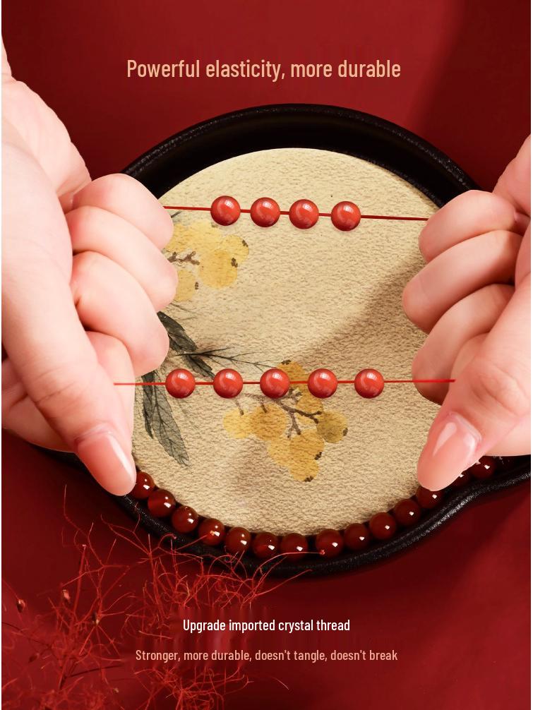 Red Agate & Amber Beaded Bracelet with Ruby Four-Leaf Clover for Women