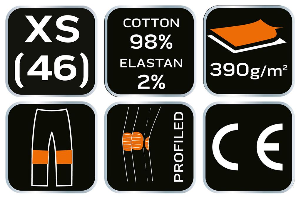 DENIM work trousers, black, size XS